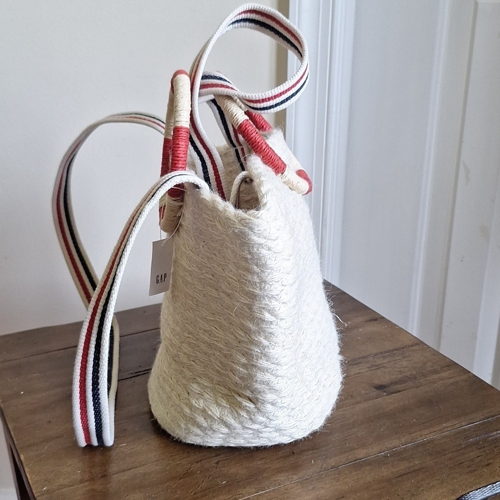 Gap Nautical Woven Jute Tote NWT - Picture 5 of 5